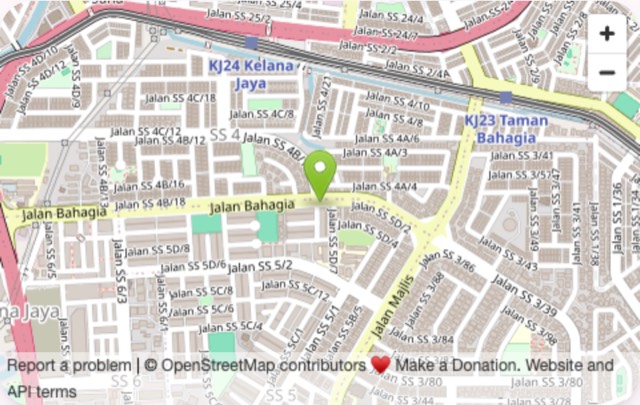 A map on a venue's page with a pin where the venue is